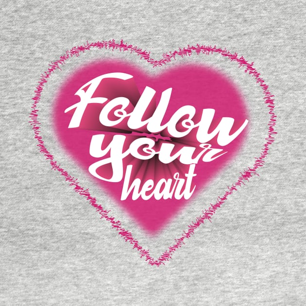 Three-dimensional love follow your heart T-shirt by Misty world